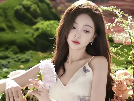 吴宣仪紫水晶花瓣纱裙，行走的夏日精灵