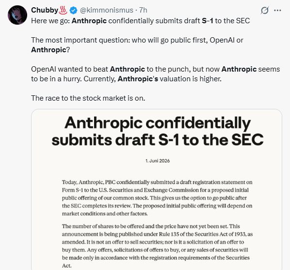 深夜突发！OpenAI还在准备，Anthropic抢先秘密递交招股书，估值万亿美元