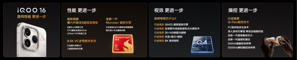 超 Pro Max 性能旗舰 iQOO16 今日正式发布并开售 全球首发 2K 165Hz三星珠峰屏,iQOO16国补到手价 5499元起