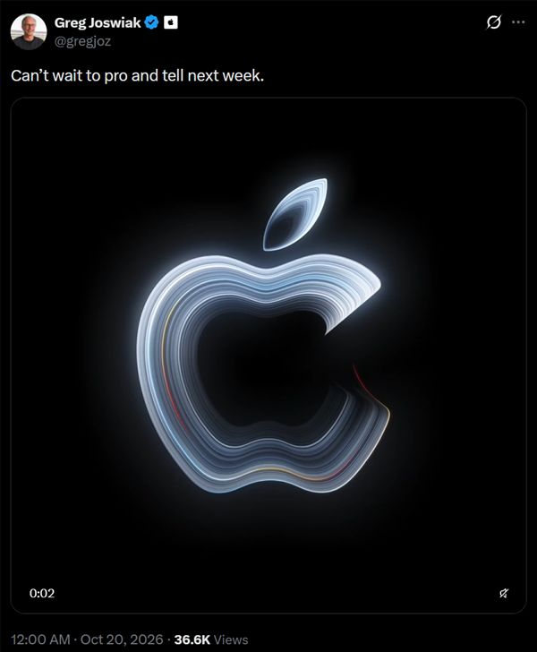 苹果官宣10月29日举办特别活动!首款触屏MacBook Pro有望发布
